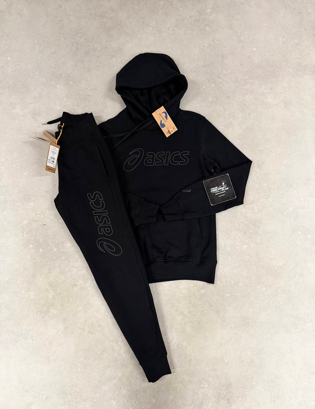 ASICS HOODY FLEECE TRACKSUIT BLACK